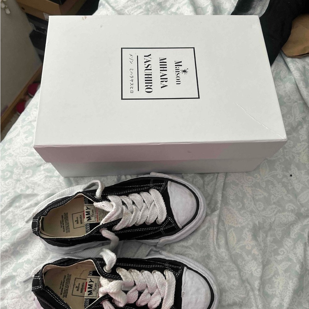 Miharayasuhiro Black and White Low-Top Sneakers